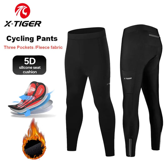 X-TIGER Men's Winter Cycling Tights – 5D Gel Padded Bike Pants Cycling Tights Oasis Select