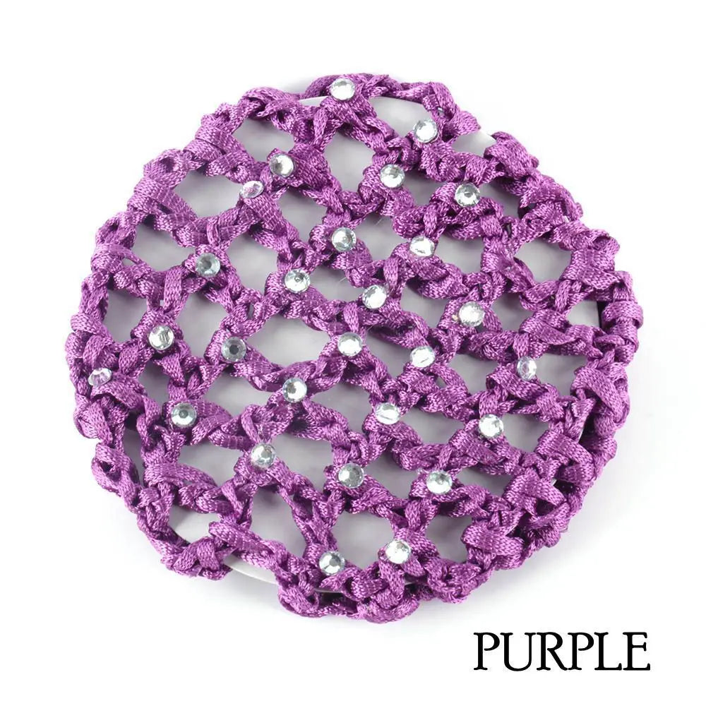 Pearl Rhinestone Bun Cover Hair Net | Ballet Dance Elastic