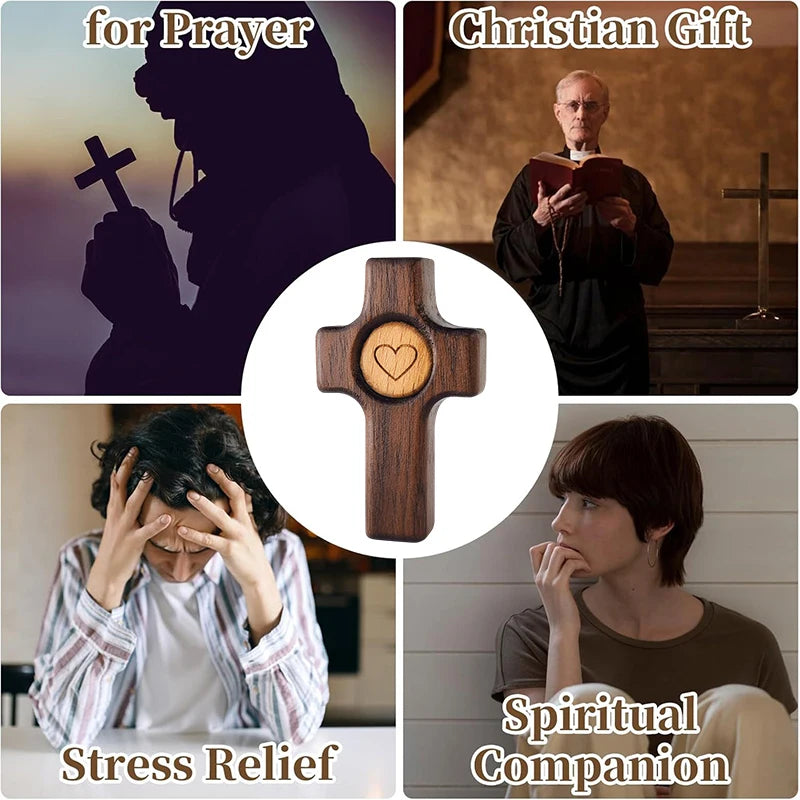 Wooden Handheld Prayer Cross | Fidget & Stress Relief Gift