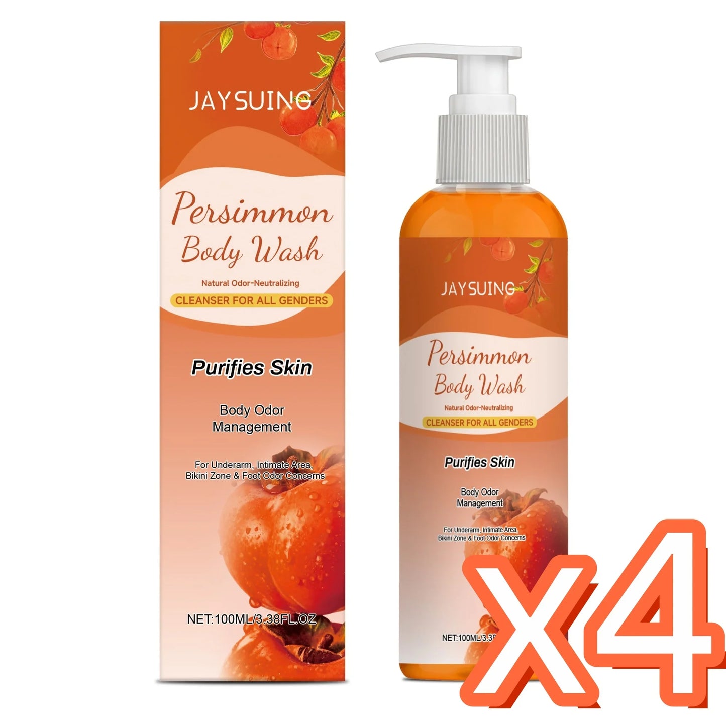Persimmon Shower Gel – Exfoliating & Deodorizing Body Wash 100ml