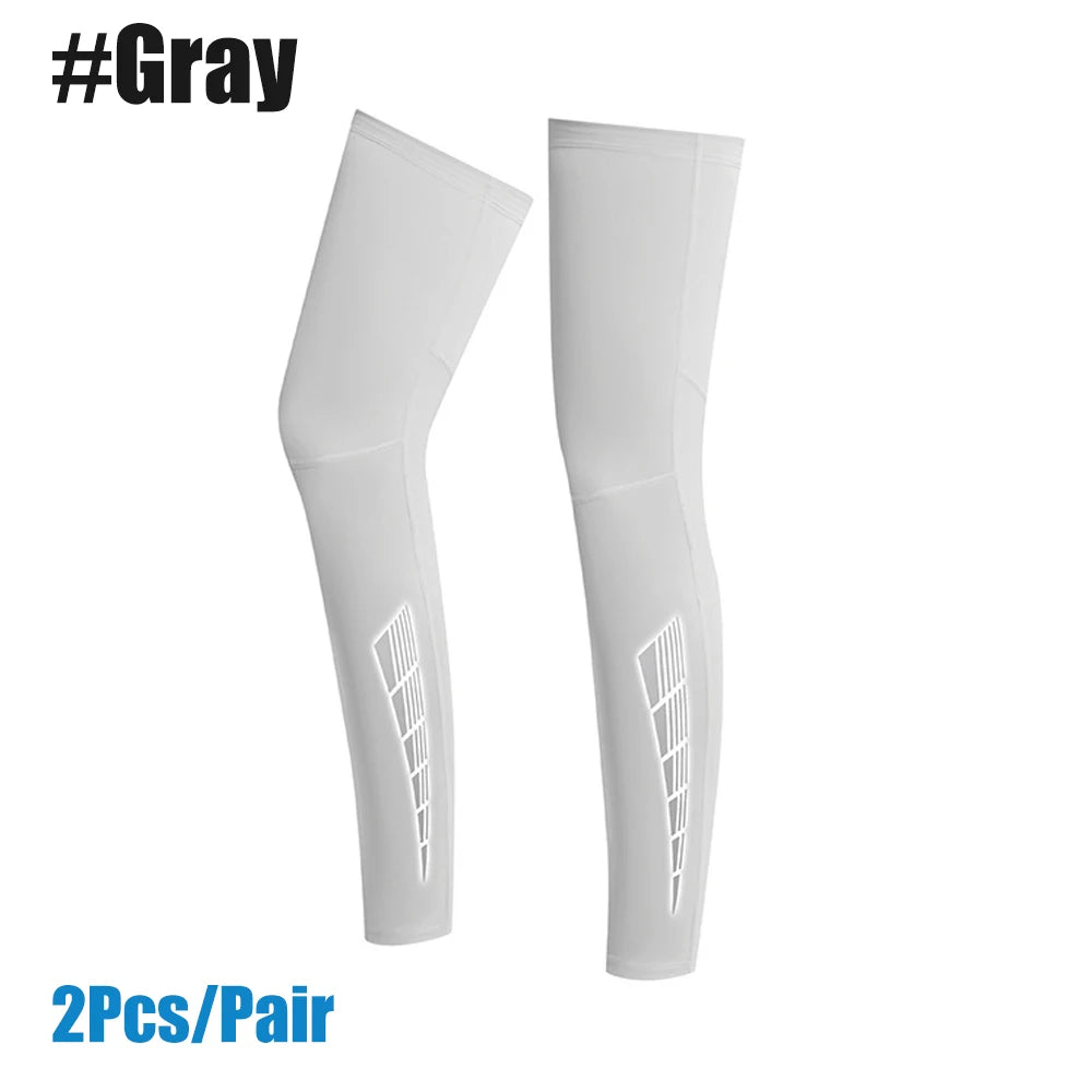 Full Leg Compression Sleeves UPF 50+ | Cycling, Basketball & Running Compression Leg Sleeve Peaceful Pleasures Health and Wellness Gray-1Pair L