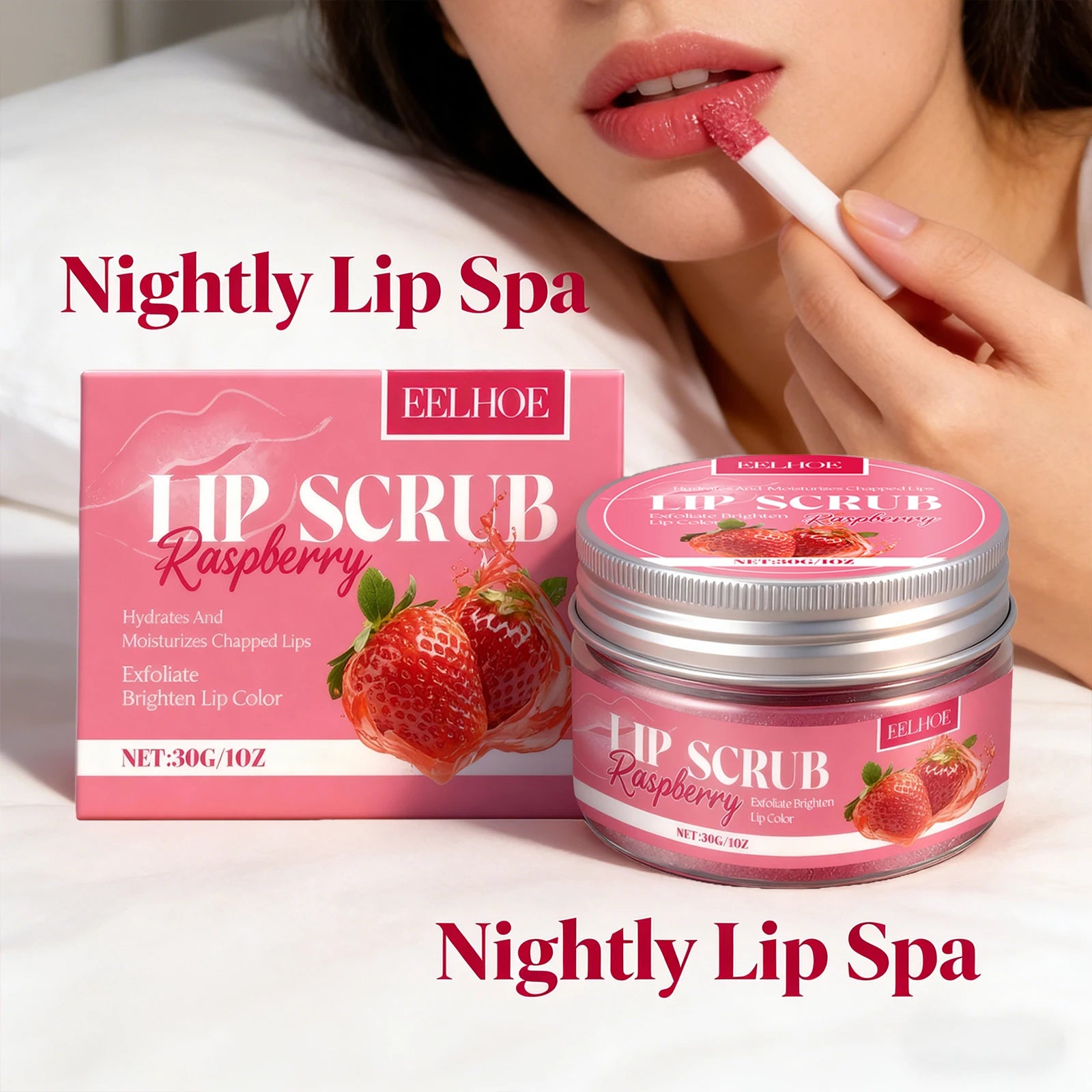 Strawberry Lip Scrub Exfoliating Soothing Lips Preventing Dryness Cracking Improving Dullness Brightening Moisturizing Lip Care Peaceful Pleasures Health and Wellness