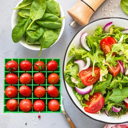 New Product Ideas Slicer Home Kitchen 16pcs Grapes Cherry Tomatoes Salad Cutter Slicer Half or Quarter Cutting 16Pcs at a Time Peaceful Pleasures Health and Wellness
