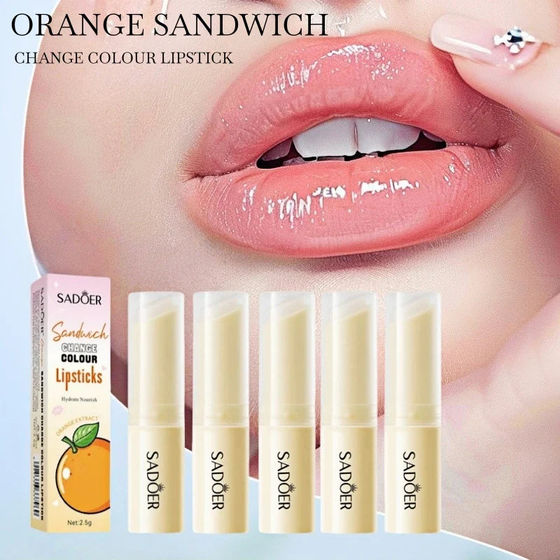 SADOER Orange Color-Changing Lip Balm | 3 or 5 Pack