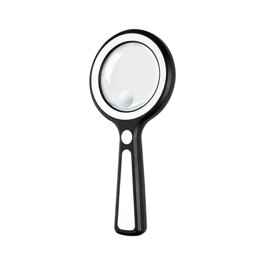 Magnifying Mirror for Elderly Readers, Rechargeable Handheld with Light, Student Observation Gift Peaceful Pleasures Health and Wellness black