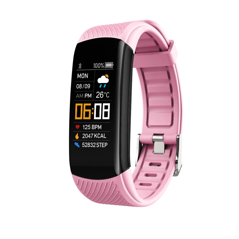 2026 New Smart Watch Heart Rate Monitor Men's Women's Smartwatch Sports Fitness Digital Watches for Men Women Band Bracelet MA27 Peaceful Pleasures Health and Wellness Pink