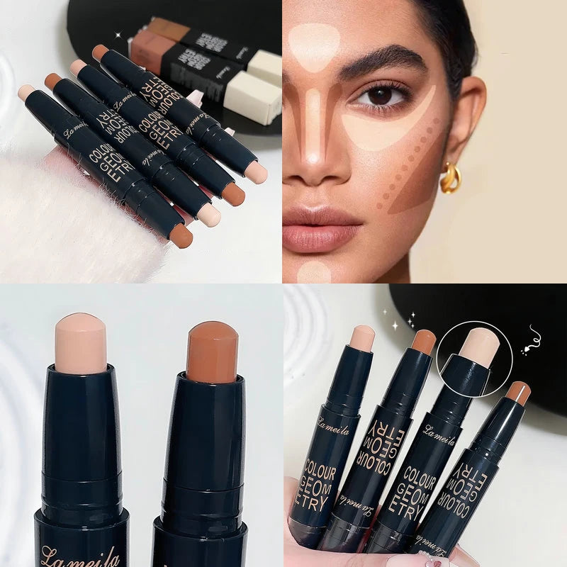 Dual-ended contour stick, facial foundation, concealer, long-lasting dark circles, correcting contour concealer, makeup Peaceful Pleasures Health and Wellness