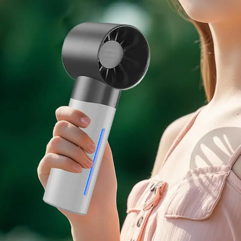Small Handheld Fan 5 Speed Adjustable Portable Handheld Fan Personal Handheld Misting Fan Cooling Electronics Product Peaceful Pleasures Health and Wellness