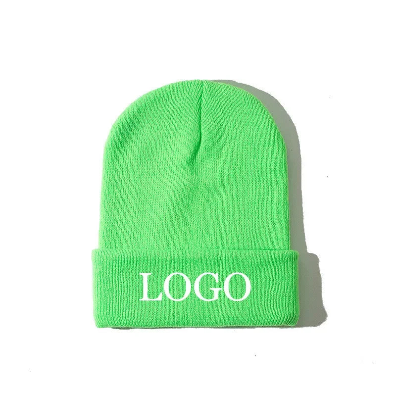 Custom Logo Ribbed Knit Beanie Hat | Unisex Winter Skullcap