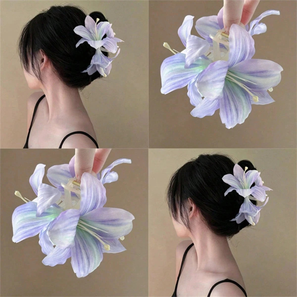 Atmosphere Simulation Lily Flower Hair Clip Beautiful High End Feeling Back Head Hair Bun Shark Hair Clip Headband Accessory New Peaceful Pleasures Health and Wellness