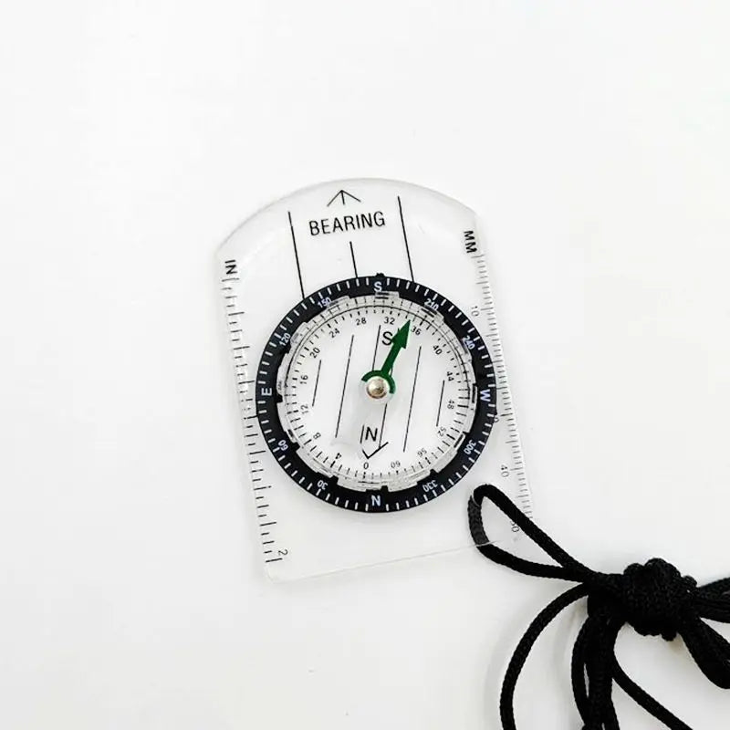 2-in-1 Outdoor Compass & Map Ruler – Acrylic Hiking Navigator