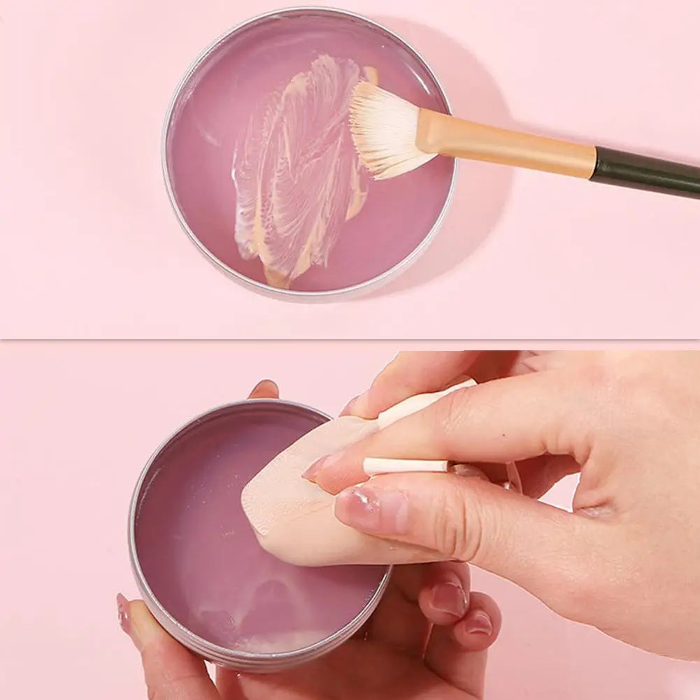 Makeup Brush Cleaner Soap & Silicone Mat – Deep Color Removal for Brushes, Sponges & Powder Puffs, Peach Oolong Scent Peaceful Pleasures Health and Wellness