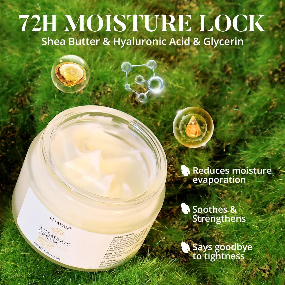 LIYALAN Turmeric Face Cream – Shea Butter & Squalane 50g Peaceful Pleasures Health and Wellness