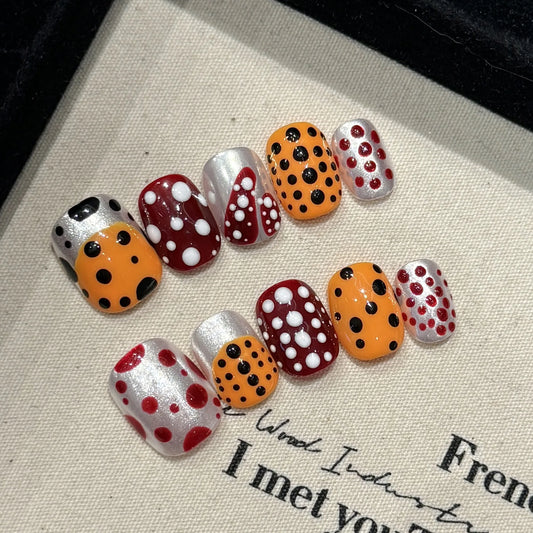 Handmade Butterfly Press-On Nails | Short Round Full Cover 10pcs Press-On Nail Set Peaceful Pleasures Health and Wellness XS