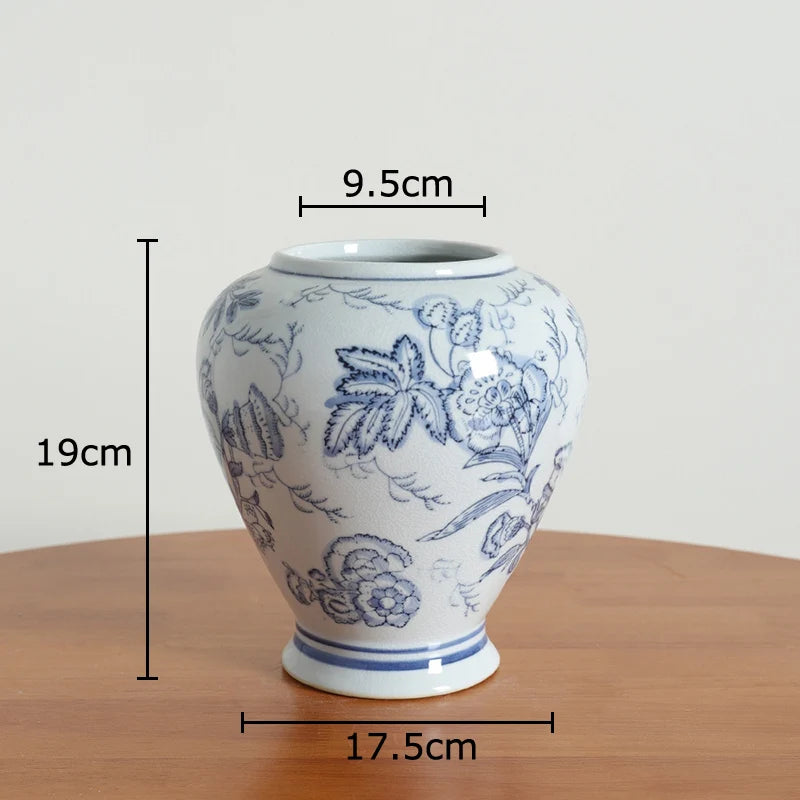 Blue & White Porcelain Vase | Tabletop Flower Décor