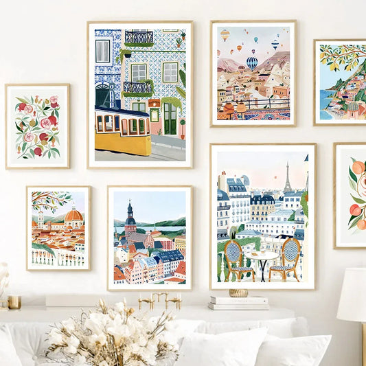 Abstract Landscape City Canvas Wall Art Print | Unframed Canvas Wall Art Print Peaceful Pleasures Health and Wellness