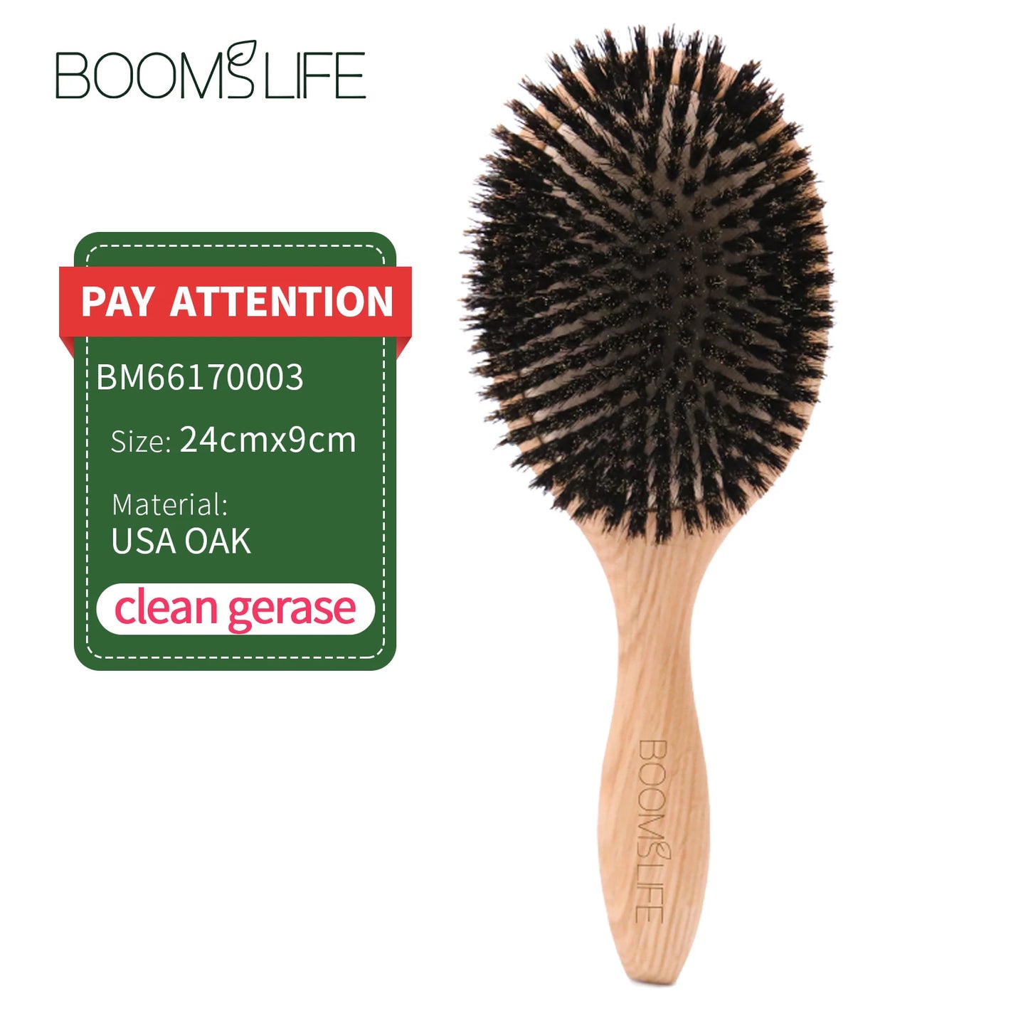 BOOMSLIFE Boar Bristle Hair Brush Women Combs for Hair Wood HairBrush Detangle Straightener Brush Hair Comb Barber Accessories Peaceful Pleasures Health and Wellness big size