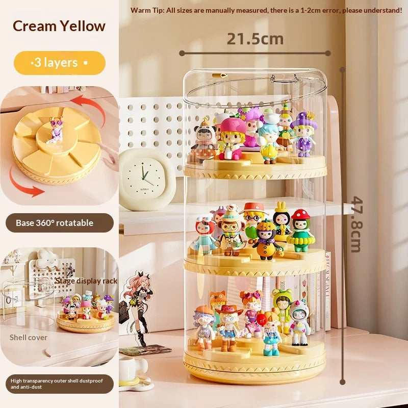 Rotating Multi-Tier Acrylic Display Stand for Collectibles