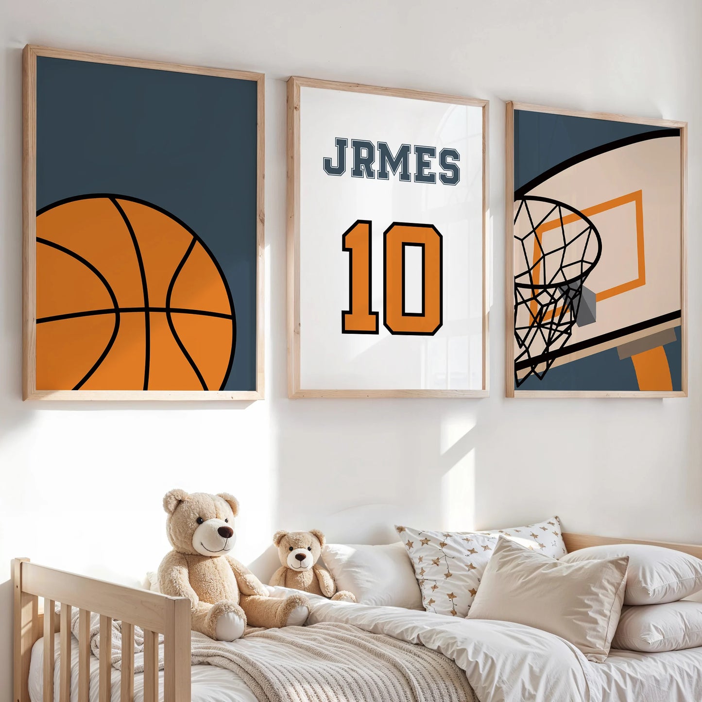 Personalized Basketball Canvas Wall Art | 3-Piece Sports Decor