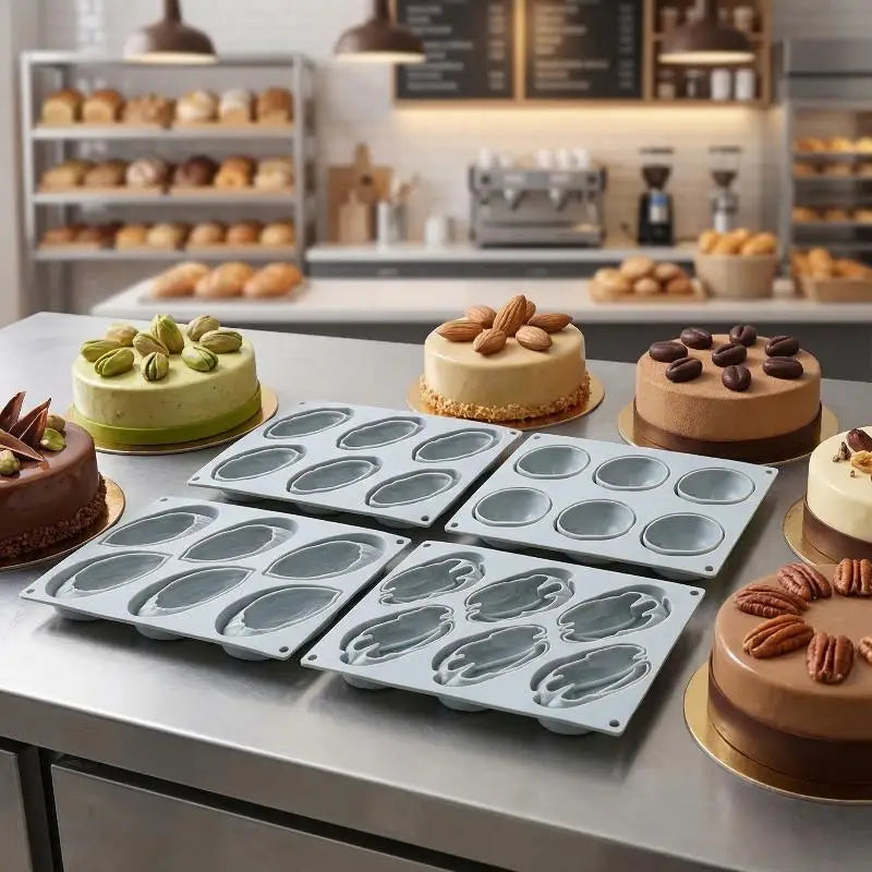 6-Cell Nut-Shaped Silicone Mold – Chocolate, Mousse & Cake