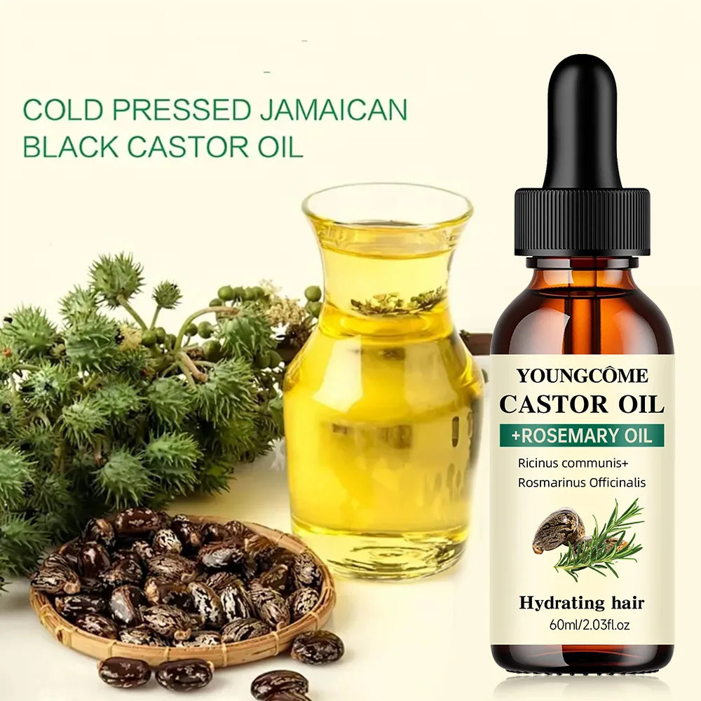 Castor & Rosemary Oil for Hair Growth – Thicker, Shinier Hair Hair Growth Oil Peaceful Pleasures Health and Wellness