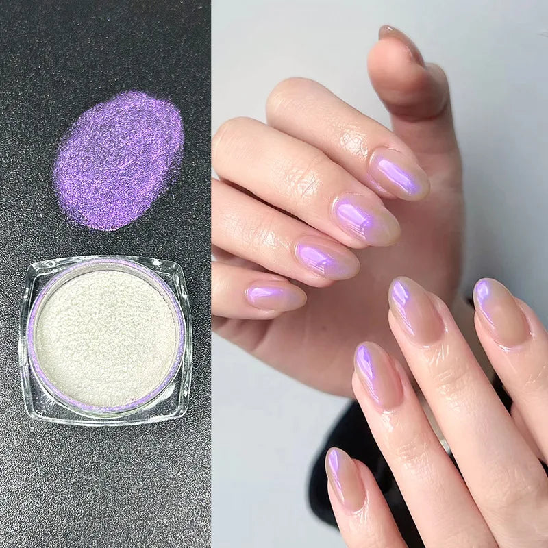 Icy Aurora Holographic Nail Glitter Powder | Polarizing Shine 1g