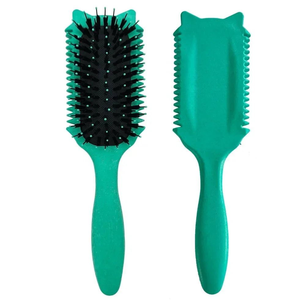 Boar Bristle Curl Defining Brush – Detangling Styling Comb