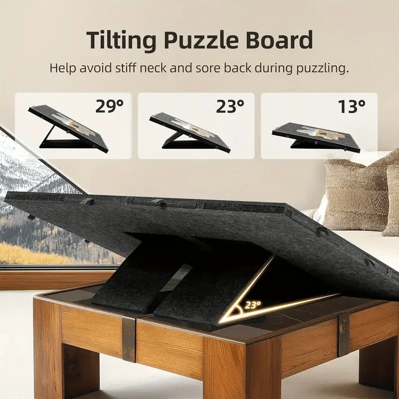 1000-Piece Puzzle Table with 6 Drawers & Adjustable Height