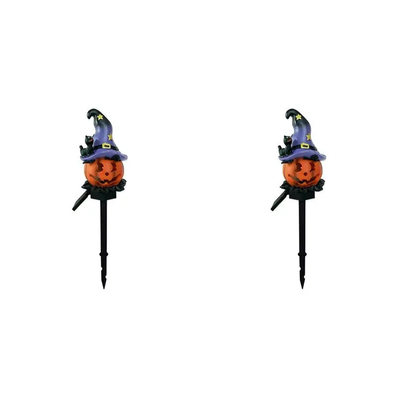 A36T-2X Solar Pumpkin Lantern Halloween Outdoor Light Atmosphere Light Waterproof Resin Light Suitable For Courtyard Garden Peaceful Pleasures Health and Wellness Default Title