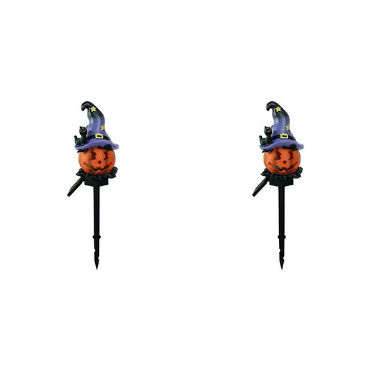 A36T-2X Solar Pumpkin Lantern Halloween Outdoor Light Atmosphere Light Waterproof Resin Light Suitable For Courtyard Garden Peaceful Pleasures Health and Wellness Default Title