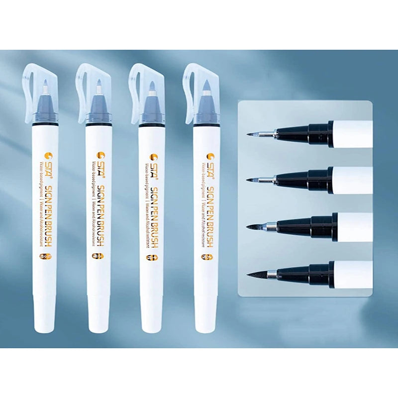 Bview Art Calligraphy Soft Tip Pens 4 Hand Letter Marker Beginner
