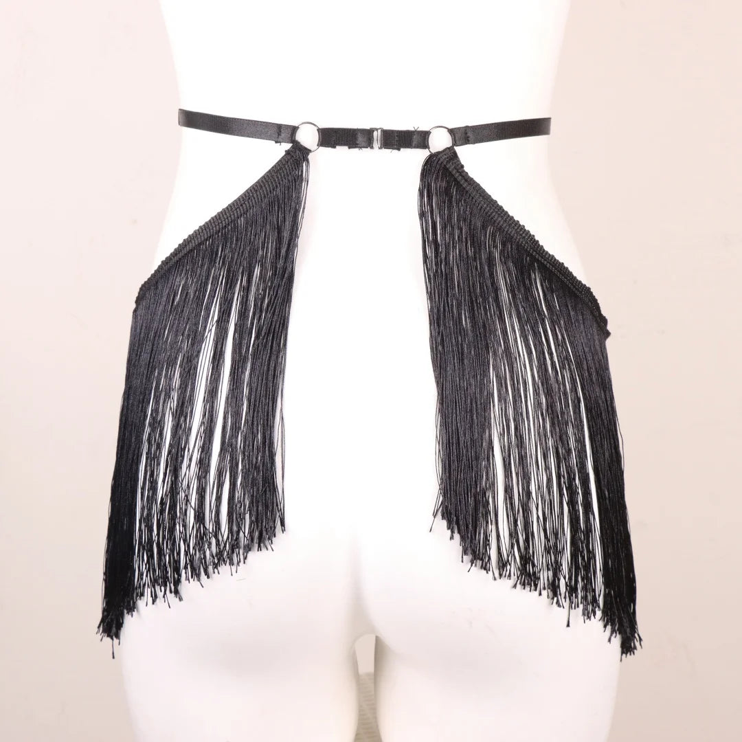 Women's Elastic Tassel Belt Party Dress Halloween Dance Costume Sexy