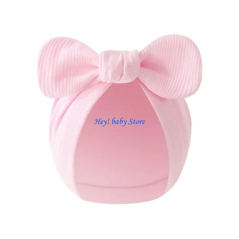 Newborn Bowknot Bonnet Hat | Soft Cotton Cap 0–3 Months