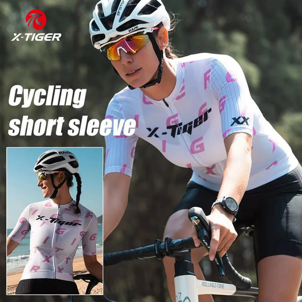 X-TIGER Women's Short Sleeve Cycling Jersey – MTB & Road Bike