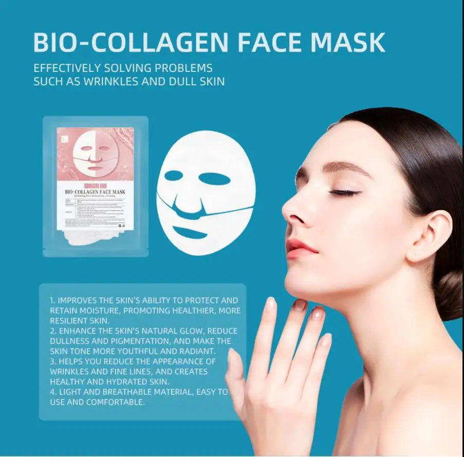 Bio-Collagen Real Deep Mask Overnight Collagen Mask with Hydrolyzed Collagen Soluble Collagen Sheet Mask for Skin Care Korean Peaceful Pleasures Health and Wellness
