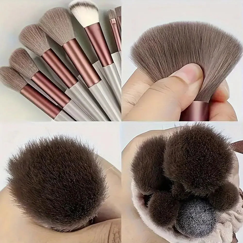 13-Piece Professional Makeup Brush Set with Pouch Makeup Brushes Peaceful Pleasures Health and Wellness