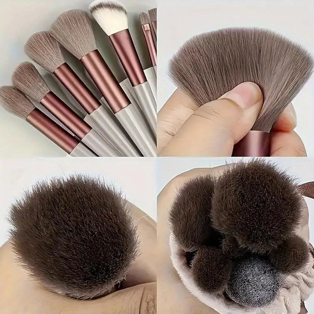 13-Piece Professional Makeup Brush Set with Pouch – Soft Bristle