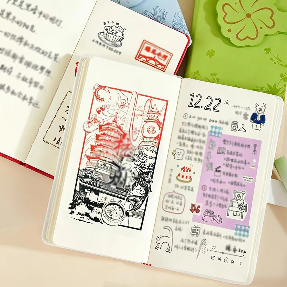 Flower Magnetic Suction Buckle Handle Ledger Blank Inner Pages Small