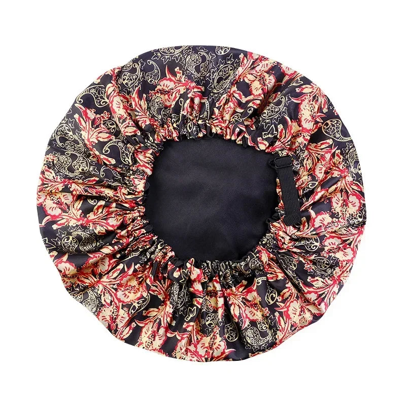 Satin Sleep Bonnet for Women | Wide Elastic Night Hair Cap