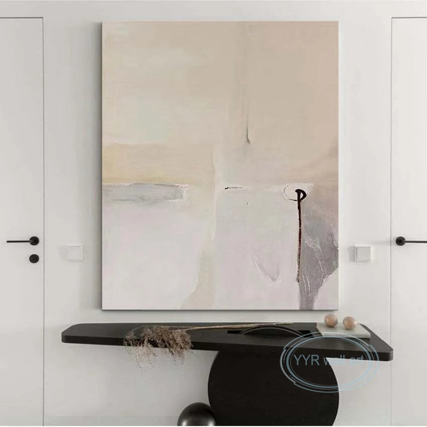Gray Abstract Hand-Painted Oil Painting | Canvas Wall Art Hand-Painted Canvas Art Peaceful Pleasures Health and Wellness No frame 80cmx160cm