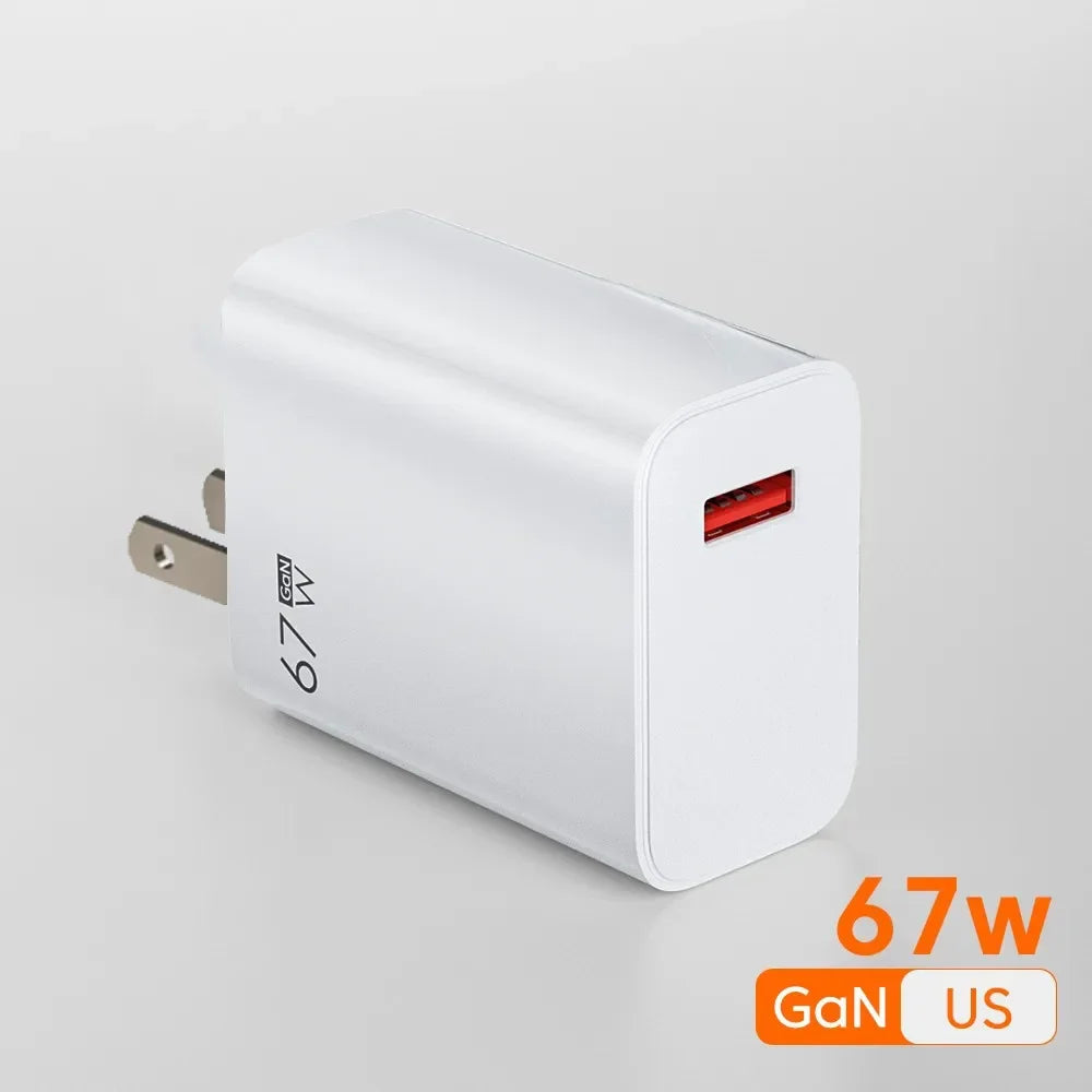 67W USB-C Fast Charger for Xiaomi Redmi | EU/US Wall Adapter