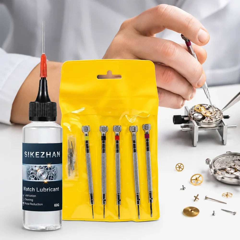 Watch Repair Tool Kit & Mechanical Watch Lubricant Oil Set