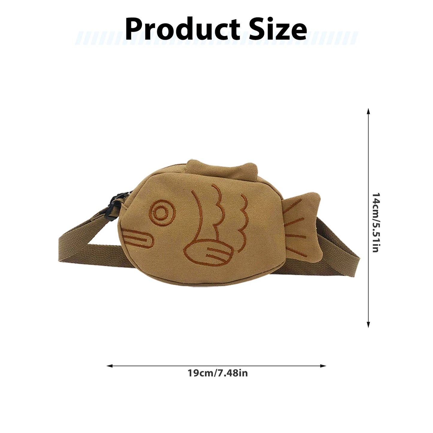 Kawaii Ugly Cute Fish Crossbody Bag Exquisite Creative Sling Bag Crossbody Purse for Daily Use & Gift Peaceful Pleasures Health and Wellness