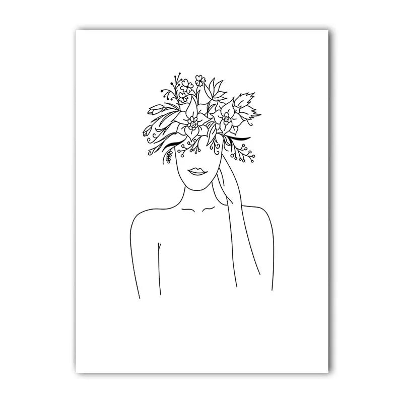 Black & White Abstract Canvas Wall Art | Modern Figure Poster Print Canvas Wall Art Peaceful Pleasures Health and Wellness 05 15x20cm No Frame China Mainland
