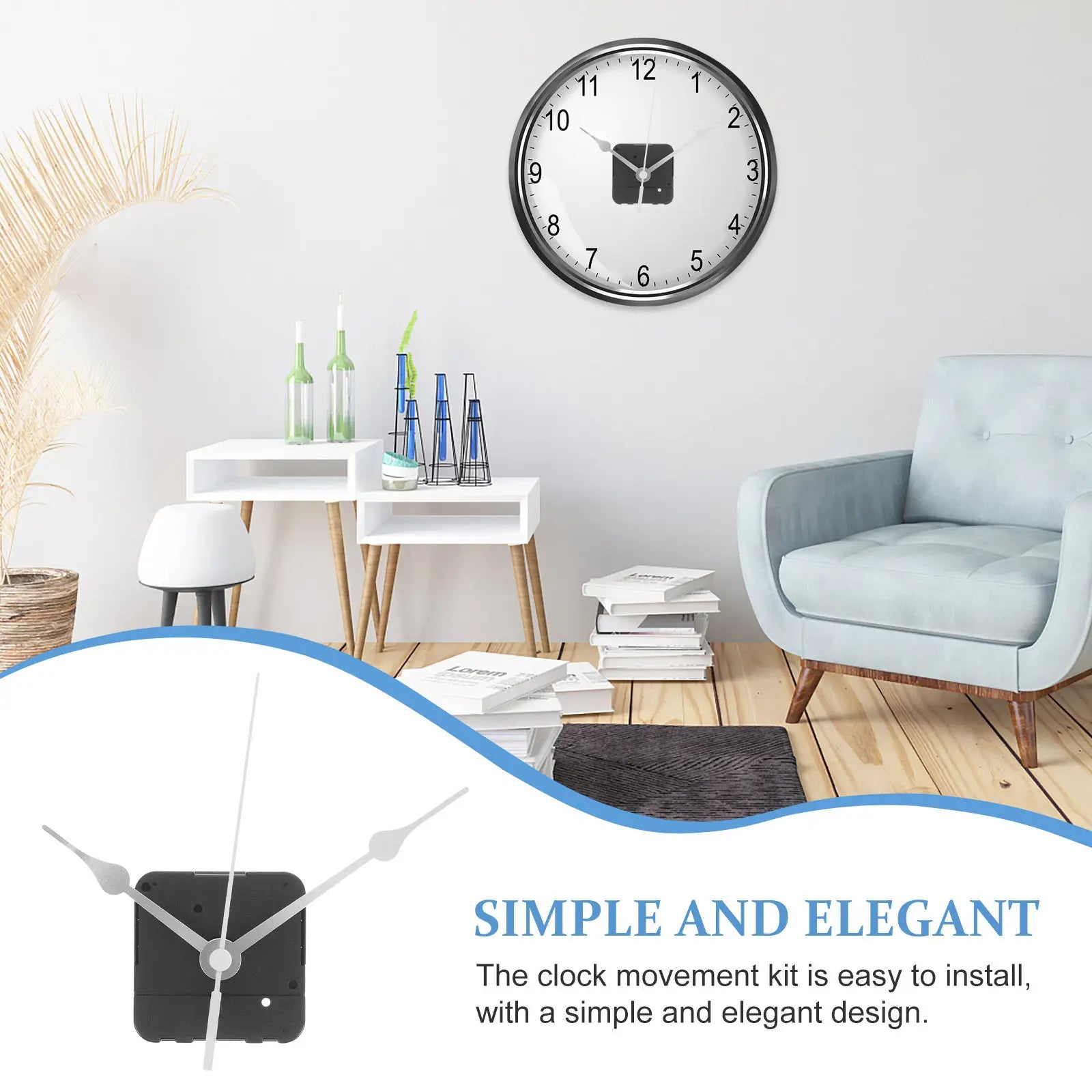 DIY Reverse Movement Mechanism Replacement Kit Unique Silent Iron Motor Long Shaft Wall Clock Making Creative Clock Works Set Peaceful Pleasures Health and Wellness