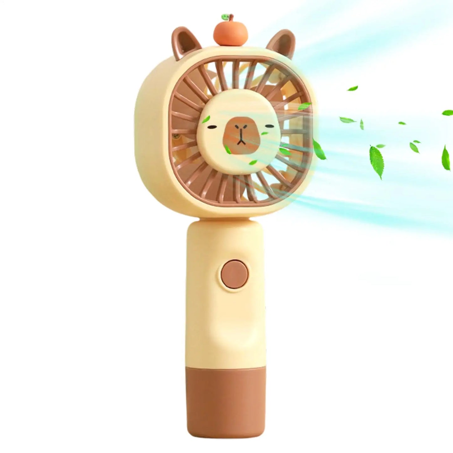 Capybara Handheld Mini Fan – 5-Speed USB Rechargeable Fan