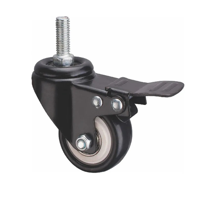 Swivel Caster Wheels 1.5"/2" with Brake M8/M10 Threaded Stem