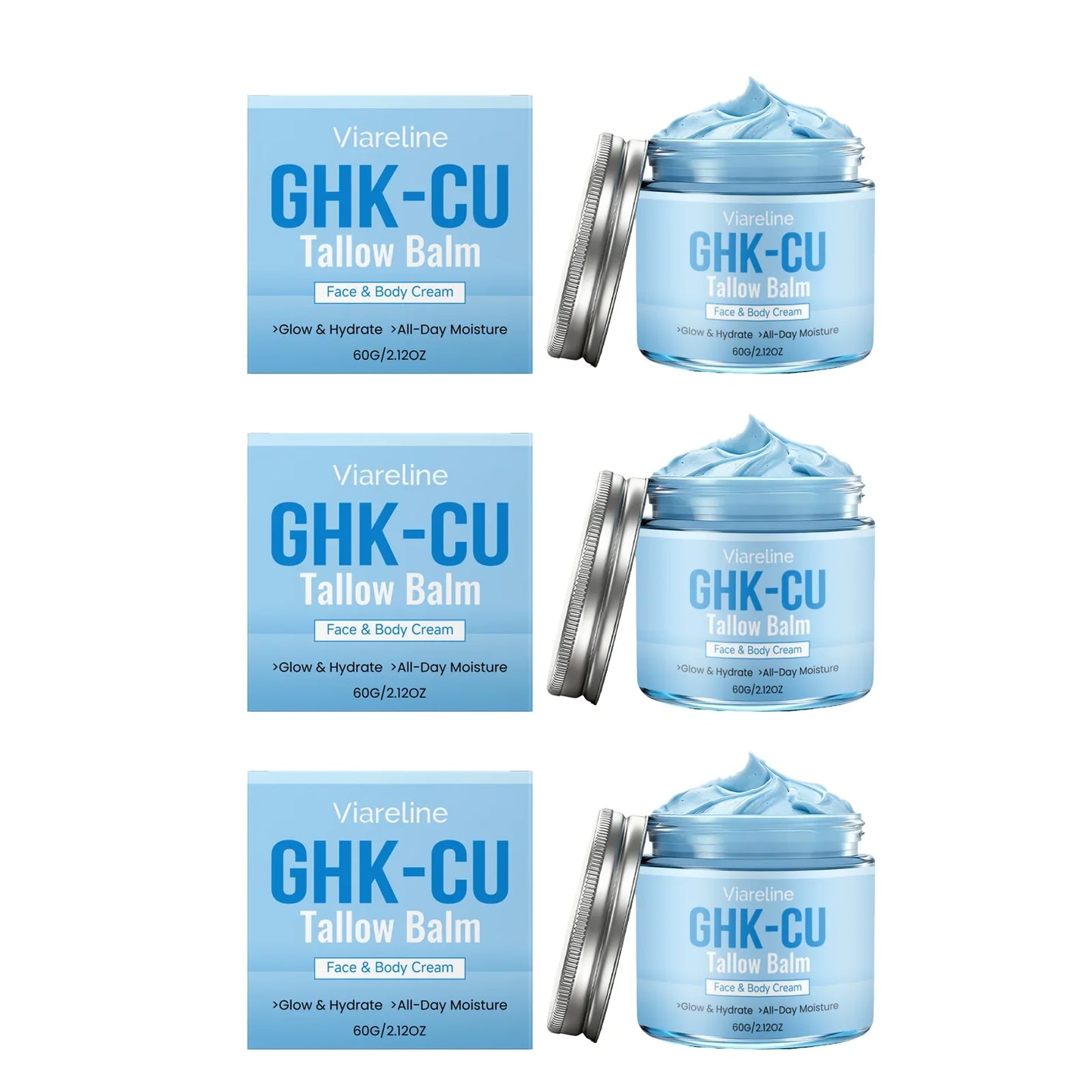 VIARELINE GHK-CU Beef Tallow Balm – Hydration & Skin Repair