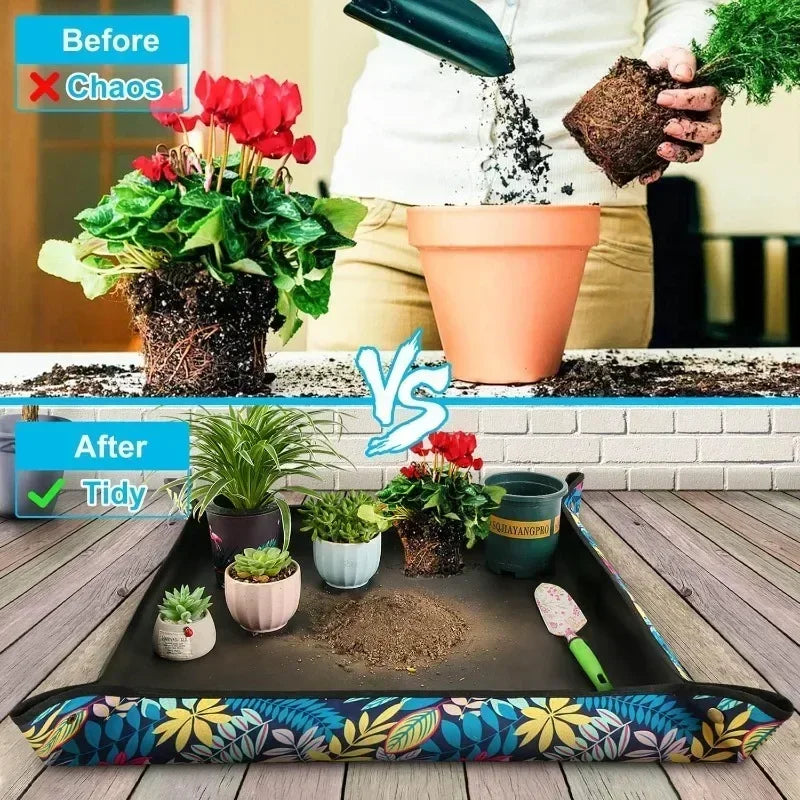 Reusable Foldable Waterproof Gardening Mat – Plant Transplant Tray