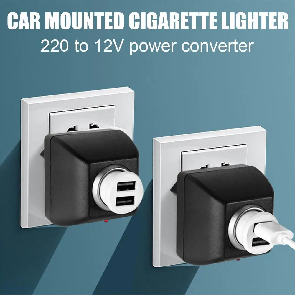 220V To 12V Car Mounted Cigarette Lighter AC Adapter With Car Socket Auto Charger UK Plug For Car Electronic Devices Peaceful Pleasures Health and Wellness